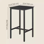 Bar Table - Small Kitchen Dining Table, High Top Pub Table.23.6 x 23.6 x 36.2 - Inch Height Cocktail Table with Sturdy Metal Frame