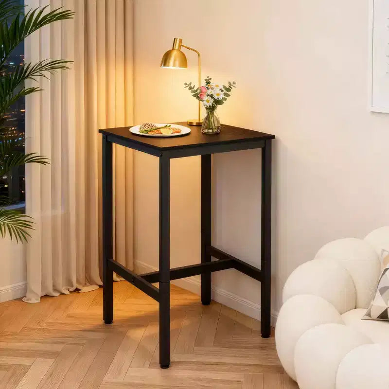 Bar Table - Small Kitchen Dining Table, High Top Pub Table.23.6 x 23.6 x 36.2 - Inch Height Cocktail Table with Sturdy Metal Frame