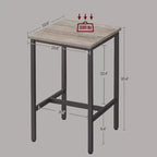Bar Table - Small Kitchen Dining Table, High Top Pub Table.23.6 x 23.6 x 36.2 - Inch Height Cocktail Table with Sturdy Metal Frame