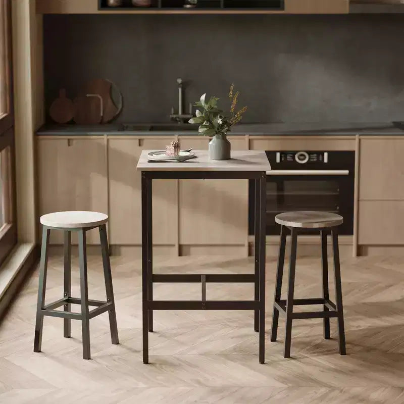 Bar Table - Small Kitchen Dining Table, High Top Pub Table.23.6 x 23.6 x 36.2 - Inch Height Cocktail Table with Sturdy Metal Frame