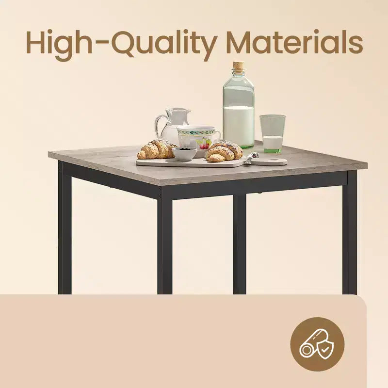 Bar Table - Small Kitchen Dining Table, High Top Pub Table.23.6 x 23.6 x 36.2 - Inch Height Cocktail Table with Sturdy Metal Frame