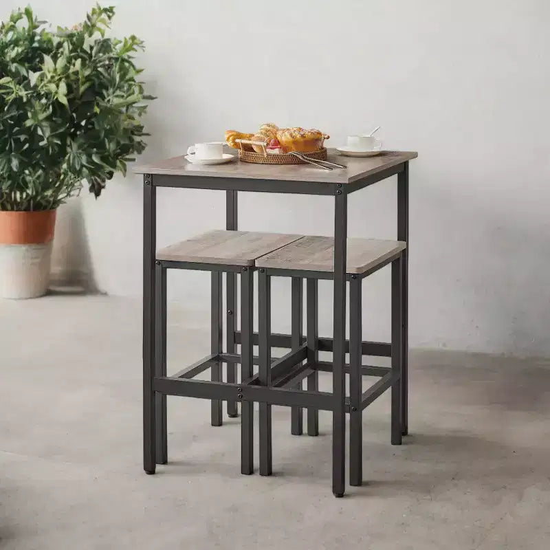 Bar Table - Small Kitchen Dining Table, High Top Pub Table.23.6 x 23.6 x 36.2 - Inch Height Cocktail Table with Sturdy Metal Frame
