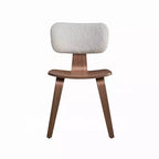 Simple Relax Set of 2 Wooden Side Chairs in Walnut and White