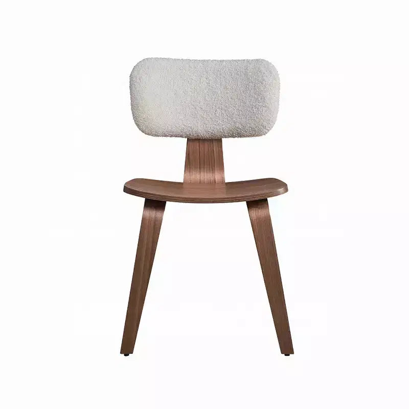 Simple Relax Set of 2 Wooden Side Chairs in Walnut and White