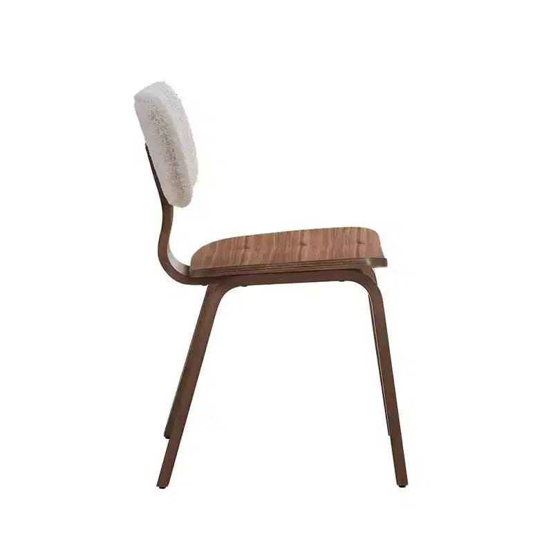 Simple Relax Set of 2 Wooden Side Chairs in Walnut and White