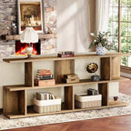 Lantine 3-Tier 71 Extra Long Sofa Table Behind Couch