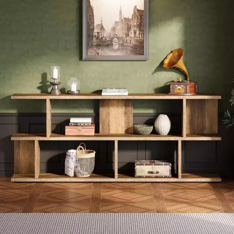 Lantine 3-Tier 71 Extra Long Sofa Table Behind Couch