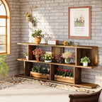 Lantine 3-Tier 71 Extra Long Sofa Table Behind Couch