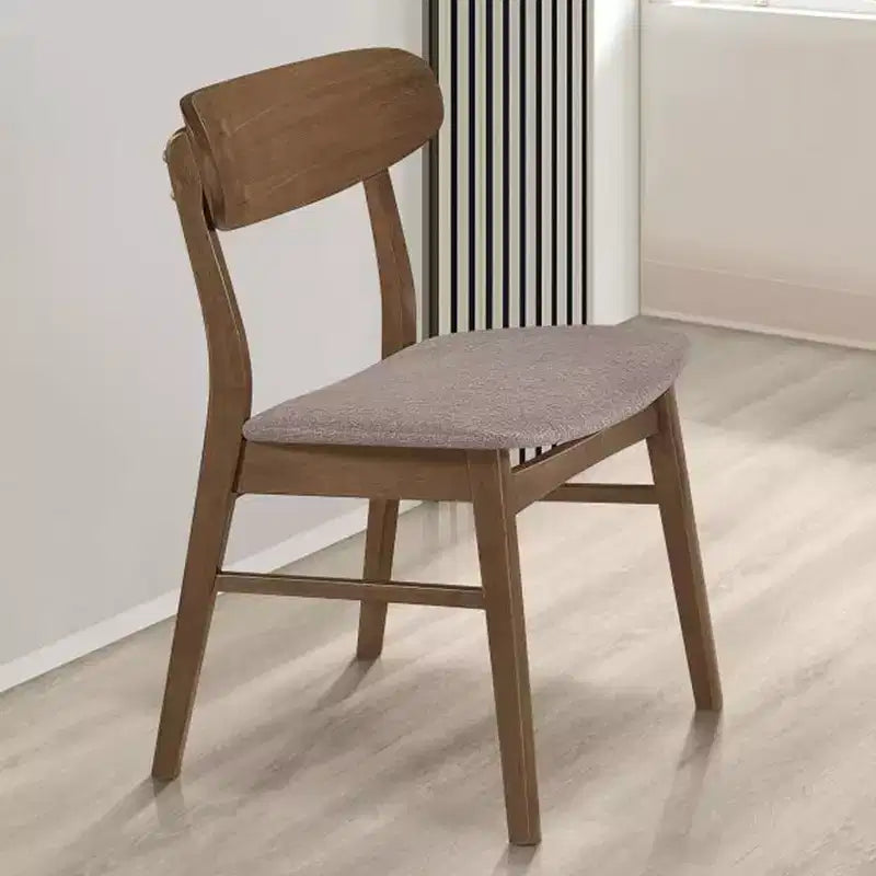 Simple Relax Set of 2 Upholstered Dining Side Chairs with Tapered Legs in Brown