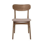 Simple Relax Set of 2 Upholstered Dining Side Chairs with Tapered Legs in Brown