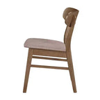 Simple Relax Set of 2 Upholstered Dining Side Chairs with Tapered Legs in Brown