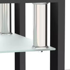 MAYEERTY Modern Tempered Glass End Table, Square Side Table for Living Room Bedroom, Transparent