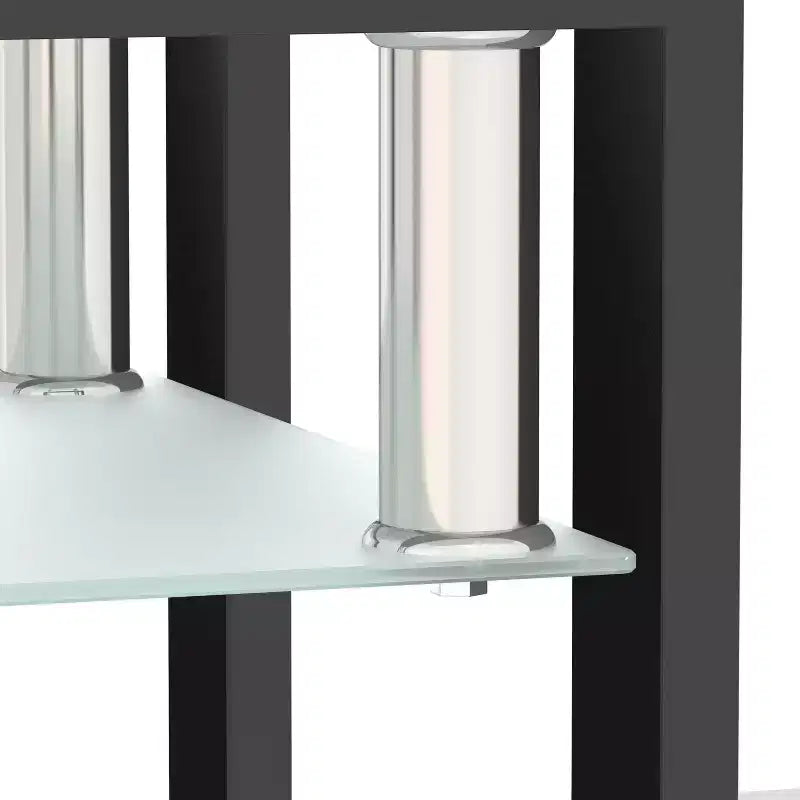 MAYEERTY Modern Tempered Glass End Table, Square Side Table for Living Room Bedroom, Transparent