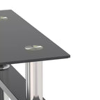 MAYEERTY Modern Tempered Glass End Table, Square Side Table for Living Room Bedroom, Set of 2, Black