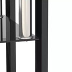 MAYEERTY Modern Tempered Glass End Table, Square Side Table for Living Room Bedroom, Set of 2, Black