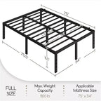 Yaheetech Metal Platform Bed Frame with Heavy Duty Steel Slat Support