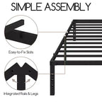 Yaheetech Metal Platform Bed Frame with Heavy Duty Steel Slat Support