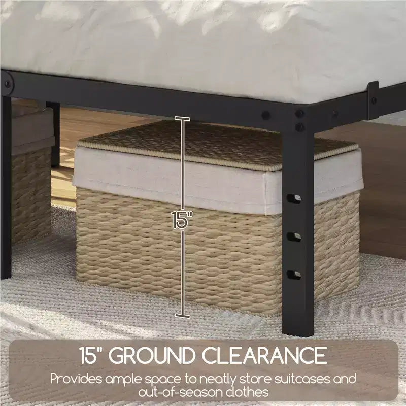 Yaheetech Metal Platform Bed Frame with Heavy Duty Steel Slat Support