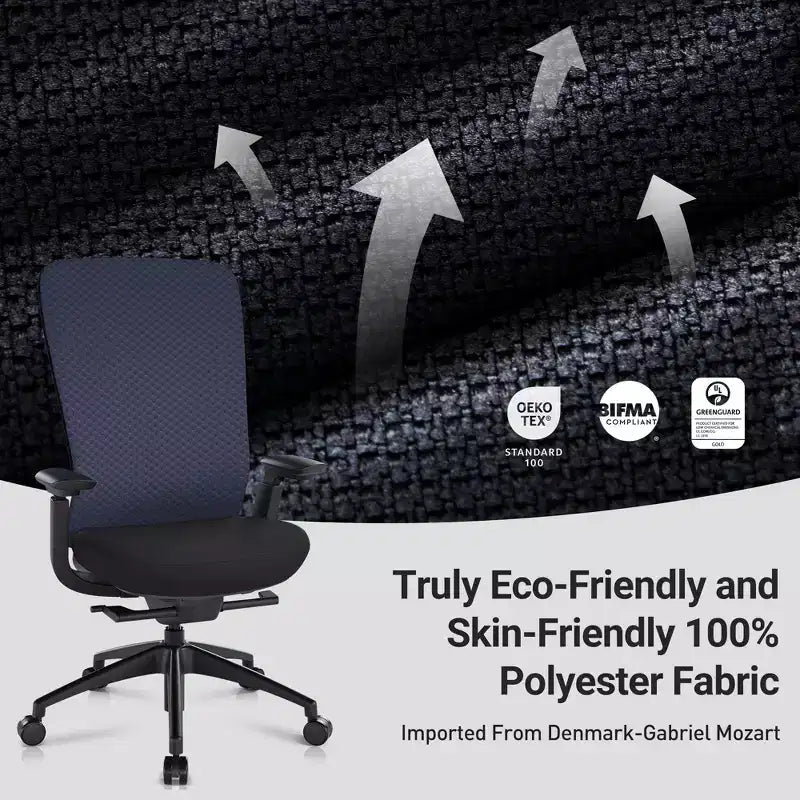 Ergonomic Office Desk Chair,High Back Office Chair with Mesh Back and Adjustable Lumbar Support-DarkBlue