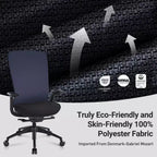 Ergonomic Office Desk Chair,High Back Office Chair with Mesh Back and Adjustable Lumbar Support-DarkBlue