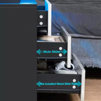 Hommpa Modern LED Nightstand with 3 Drawers & Wireless Charging Station