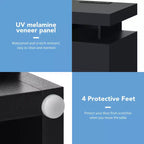 Hommpa Modern LED Nightstand with 3 Drawers & Wireless Charging Station