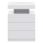 Hommpa Modern LED Nightstand with 3 Drawers & Wireless Charging Station