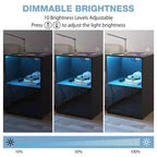 Hommpa Modern Open Shelf Bedside Table LED Nightstand with Charging Station