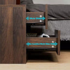 Hommpa Modern LED Nightstand with Wireless Charging Station & 2 Drawers