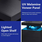 Hommpa Modern LED Nightstand with Wireless Charging Station & 2 Drawers