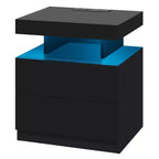 Hommpa Modern LED Nightstand with Wireless Charging Station & 2 Drawers