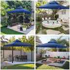 Yescom 10x10Ft UV30+ Gazebo Replacement Top for 2 Tier Outdoor Canopy Cover Patio Backyard Party Deck Event Navy Blue