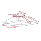Yescom 10x10Ft UV30+ Gazebo Replacement Top for 2 Tier Outdoor Canopy Cover Patio Backyard Party Deck Event Navy Blue