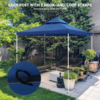 Yescom 10x10Ft UV30+ Gazebo Replacement Top for 2 Tier Outdoor Canopy Cover Patio Backyard Party Deck Event Navy Blue