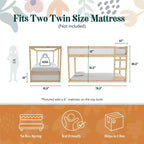 Max & Finn Saffiano Convertible 3-in-1 Kids Bed, Natural/White