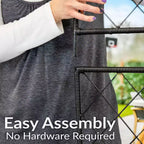 Sunnydaze 3-Section Wicker Planter Box with Trellis for Indoor or Outdoor Use - Black