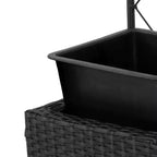Sunnydaze 3-Section Wicker Planter Box with Trellis for Indoor or Outdoor Use - Black