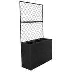 Sunnydaze 3-Section Wicker Planter Box with Trellis for Indoor or Outdoor Use - Black
