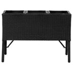 Sunnydaze 3-Section Wicker Raised Planter Bed for Indoor or Outdoor Use - Black