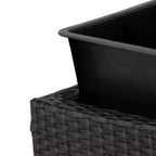 Sunnydaze 3-Section Wicker Raised Planter Bed for Indoor or Outdoor Use - Black