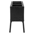 Sunnydaze 3-Section Wicker Raised Planter Bed for Indoor or Outdoor Use - Black