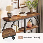 Lantine 41.3 Industrial 3-Tier Entryway Table with Arched Metal Frame and Storage Shelves