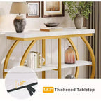 Lantine 41.3 Industrial 3-Tier Entryway Table with Arched Metal Frame and Storage Shelves