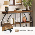 Lantine 41.3 Industrial 3-Tier Entryway Table with Arched Metal Frame and Storage Shelves