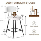 WARMOUNTS Set of 2 Upholstered Swivel Counter Height Barstool