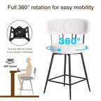WARMOUNTS Set of 2 Upholstered Swivel Counter Height Barstool