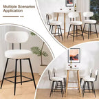 WARMOUNTS Set of 2 Upholstered Swivel Counter Height Barstool