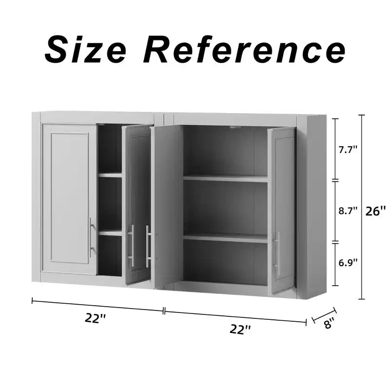 PexFix 26x44x8 Wood Laundry Cabinet with Adjustable Shelves in White