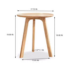 Solid Oak Wood Round End Table, Easy Assembly, for Living Room, Bedroom, Balcony