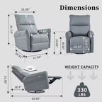 Adult Electric Rotating Rocking Recliner, 270-degree Rotating Rocking Recliner, Small Electric Recliner Suitable For Small Spaces